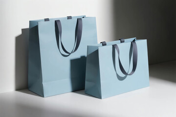 gift paper shopping bag fashion clothing luxury brand  product mockup photo E-commerce marketing poster Background shooting scene