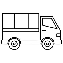 Line Art Utility Truck Illustration