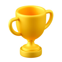 3D Gold Trophy Cup Illustration Isolated on Png Transparent Background for Award, Winner, and Victory Concept