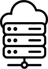 cloud computing icon with connected server stacks and cloud symbol