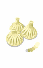 Steamed dumpling Dimsum Asian Healthy Food with Color palette