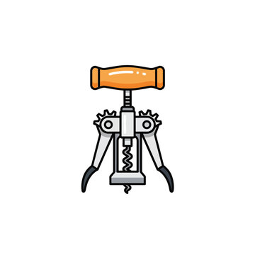 orange handled corkscrew opener clip art preview