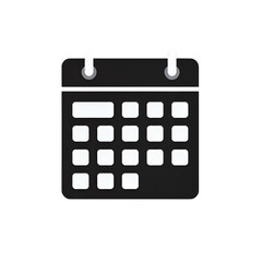 Naklejka premium Gray Calendar Icon with Transparent Background, Minimalist Design Element