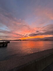 Beautiful sunset view near the wharf