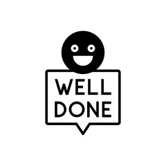 Well Done Box with Smiley Above Vector Illustration