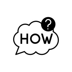 How Question Cloud Icon Vector Illustration