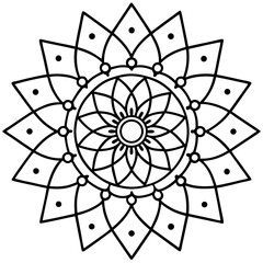 Obraz premium Geometric Mandala Line Art in Dot Style