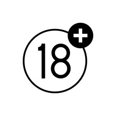 Eighteen Plus Age Restriction Badge Symbol