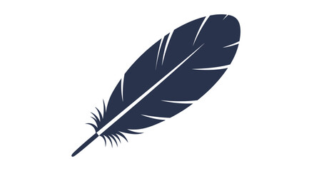 Dark Bird Feather Vector Drawing &ndash; Elegant Black Quill Illustration for Design and Art