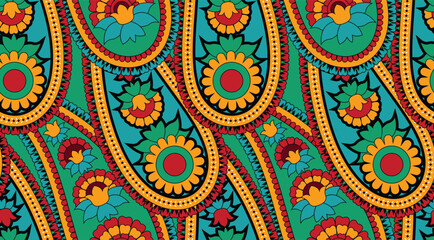 Seamless paisley pattern design. Hand draw ethnic pattern