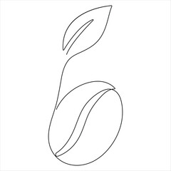 One line drawing of Coffee Beans minimalist vector illustration