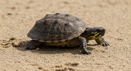 Fototapeta premium Tortoise on sandy beach