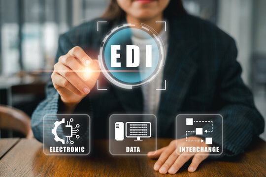 Business professional using EDI technology for seamless electronic data interchange and efficient communication.