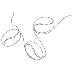 One line drawing of Coffee Beans minimalist vector illustration