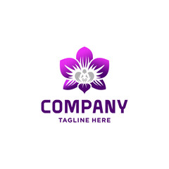 purole gardient Lotus Flower Logo icon