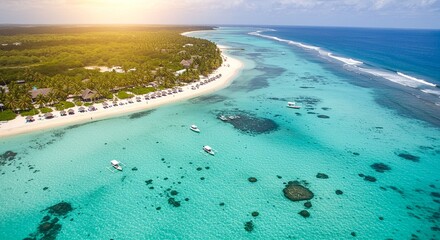 Obraz premium Tropical beach aerial view paradise
