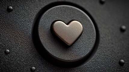 Dark background banner with heart icon and symbolic message