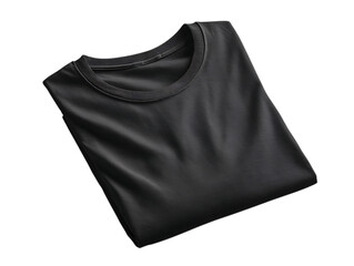Black t shirt mockup folded and placed flat on white background