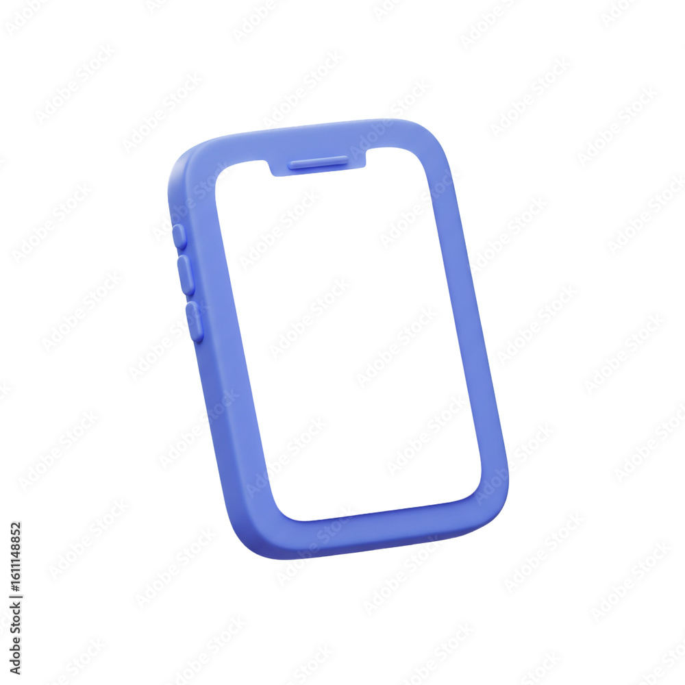 Aufkleber a render of a modern blue smartphone with a blank screen for user interface design.