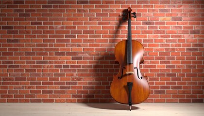 Cello Against Brick Wall