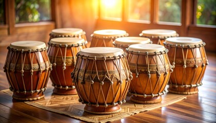 Traditional Tabla Set in Studio Light