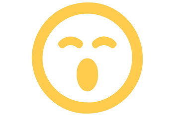 Sleepy emoji face with relaxed closed eyes and open circular mouth