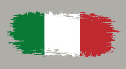Vector Flag of Italy Graffiti &ndash; Grunge Brush Stroke Style Illustration