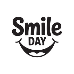 smile day typography silhouette vector arts and design