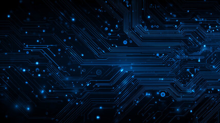 Fototapeta premium Blue Circuit Board, Electronic Circuit Board, Circuit Board Background. Abstract futuristic circuit board. High computer technology blue color background. Hi-tech digital technology concept