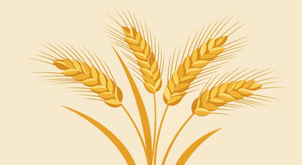 Vector Realistic Wheat Ears with Grains &ndash; Detailed Spikelets Illustration