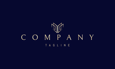 A vector golden logo featuring an abstract image an open book with visible pages, symbolizing knowledge, reading, and storytelling.