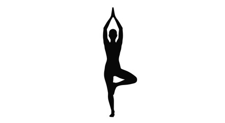 Fototapeta premium Serene Yoga Silhouette: Tree Pose