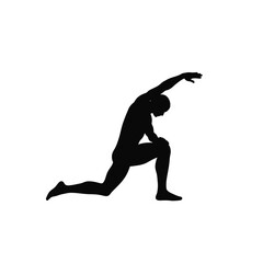 Male Fitness Silhouette: Intense Stretching Pose