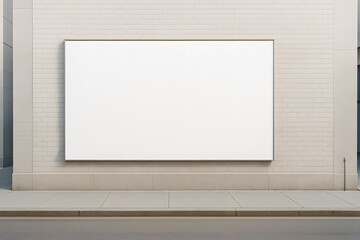 Clean Blank Billboard on Urban Brick Wall