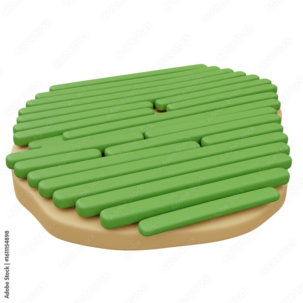 Aufkleber rows of smooth green shapes create a modern abstract pattern, evoking natural textures or organized 