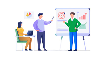 Obraz premium Goal Setting Session with Life Coach – SVG Illustration