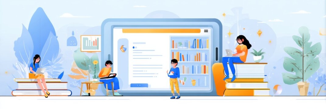 Interface Mockup Showcasing an AI-assisted Homework Application With Cartoon Elements and Engaging Backgrounds for Student Interaction