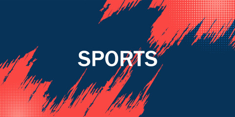 abstract blue and red sporty background with grunge effect vector