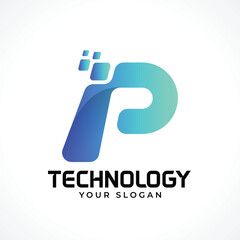 p monogram letter logo