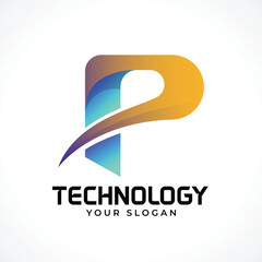 p monogram letter logo