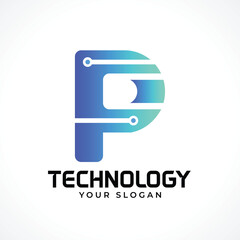 p monogram letter logo