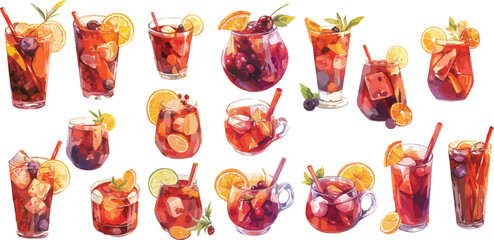 sangria watercolor clipart