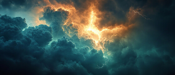 Abstract background with clouds and lightning. Useful for creating atmosphere in fantastic and mystical projects.