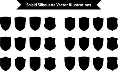 "Badge, Shield, and Ribbon Silhouettevector Bundle