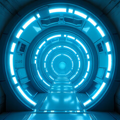 Fototapeta premium A cryogenic chamber in a futuristic sci-fi science facility