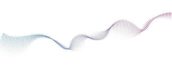 Fototapeta premium Flowing Dot Wave halftone gradient pattern on transparent background 