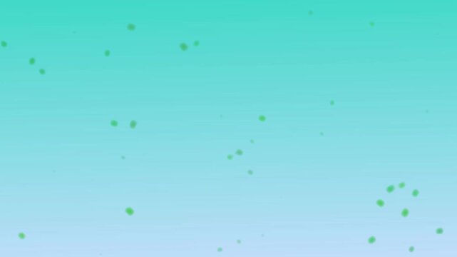 Abstract background  animation gradient turquoise green with scattered leaves nature wallpaper