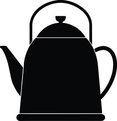 Obraz premium kettle icon black silhouette vector illustration on transparent background