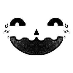 Spooky Halloween Pumpkin Face Element Hand Drawn Doodle Illustration.