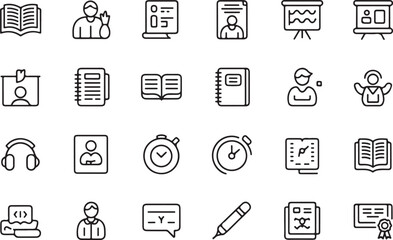 Versatile icon set featuring a distinctive silhouette style for modern digital and print applications